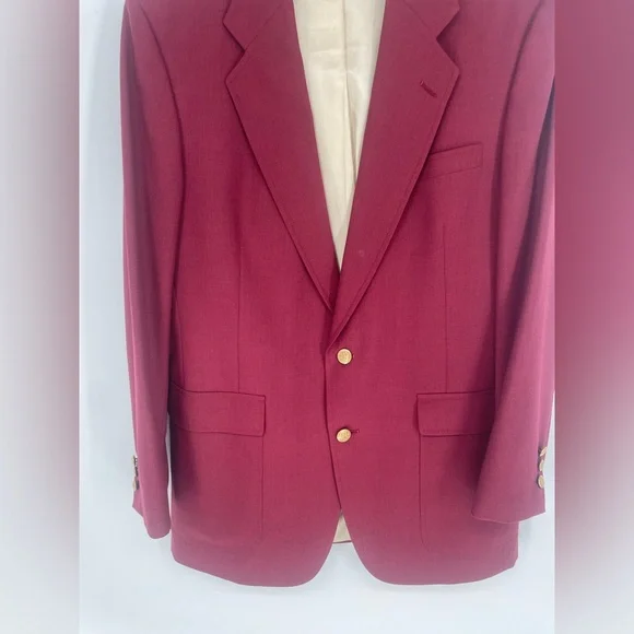 VTG Hart Schaffner Marx Jack Nicklaus Burgundy Blazer Gold Golf Bear Buttons